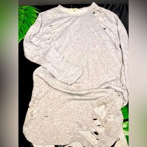 Distressed Grey Casual Dress